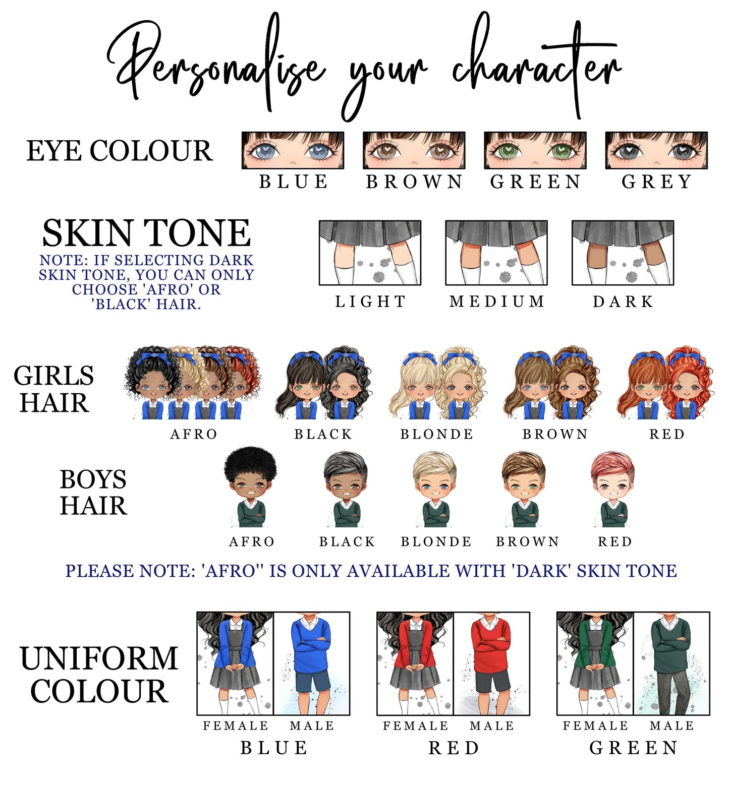Girls School Uniform Character Water Bottle
