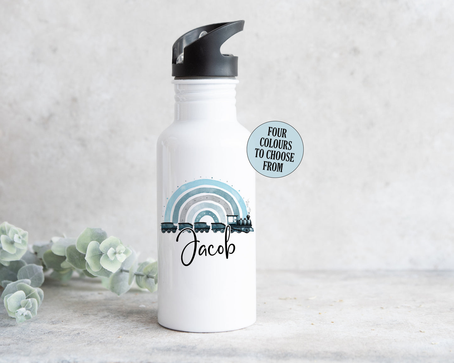 Train Rainbow Water Bottle