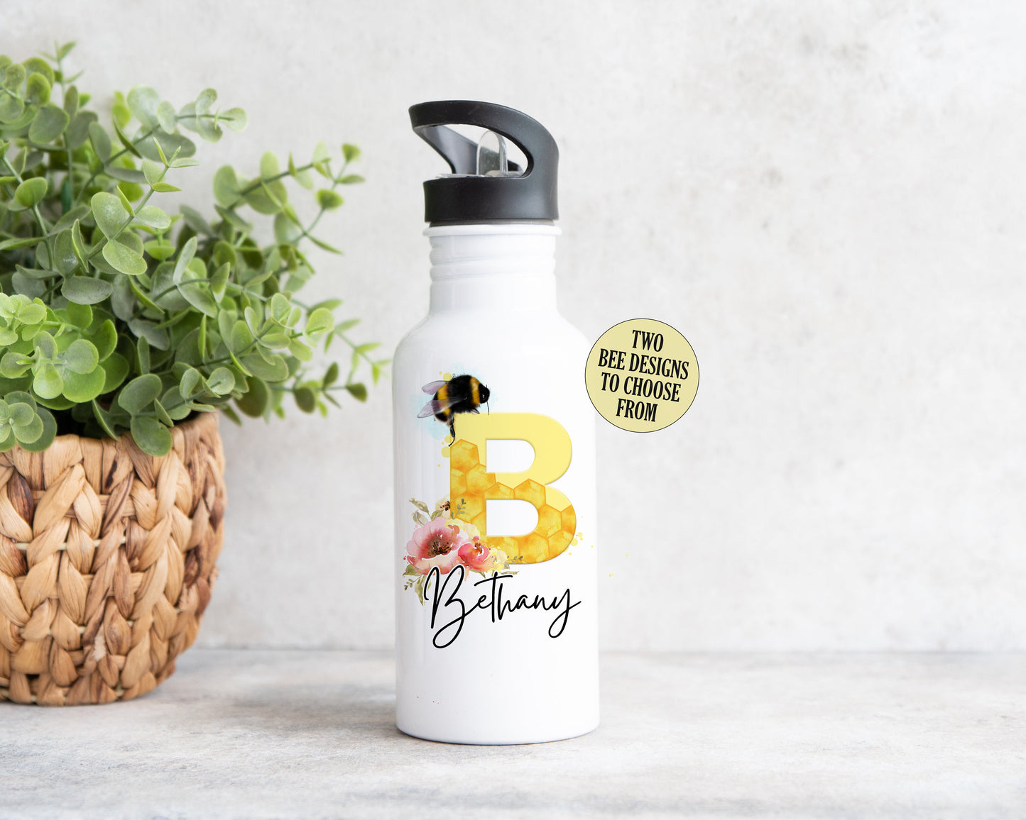 Floral Wing Bee Water Bottle