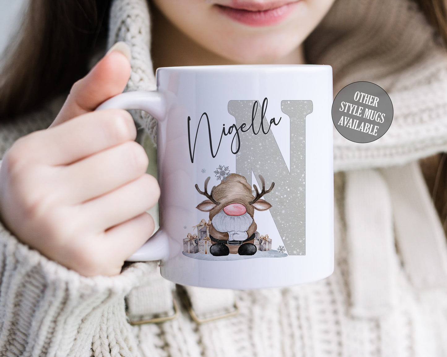 Personalised Reindeer Gonk Mug