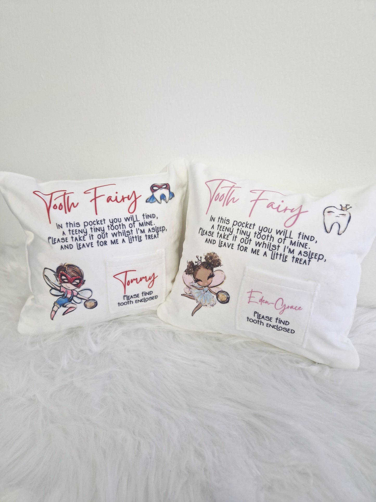 Tooth Fairy Cushion - Boy, Girl and Superhero Characters