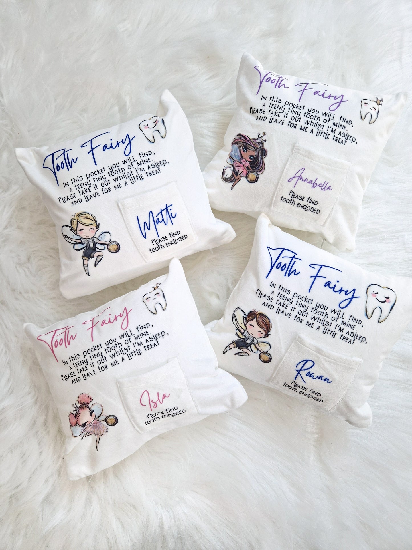 Tooth Fairy Cushion - Boy, Girl and Superhero Characters