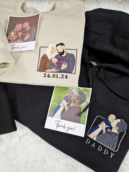 Portrait Photo Embroidered Hoodie
