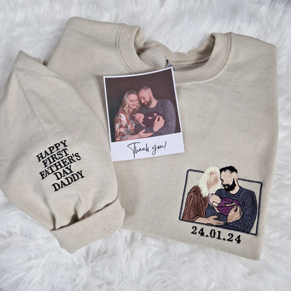 Portrait Photo Embroidered Hoodie
