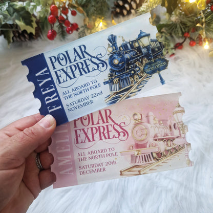 Polar Express Invitation - Acrylic Ticket