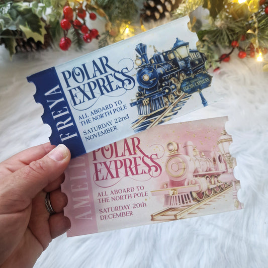 Polar Express Invitation - Acrylic Ticket