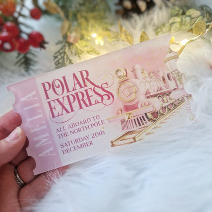 Polar Express Invitation - Acrylic Ticket