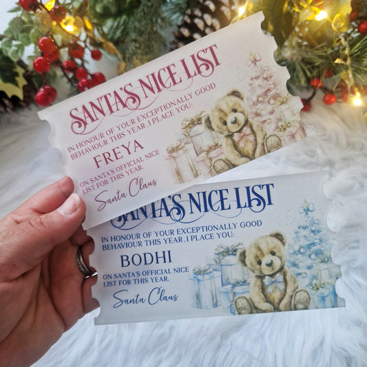 Santa's Good List - Acrylic Ticket Keepsake