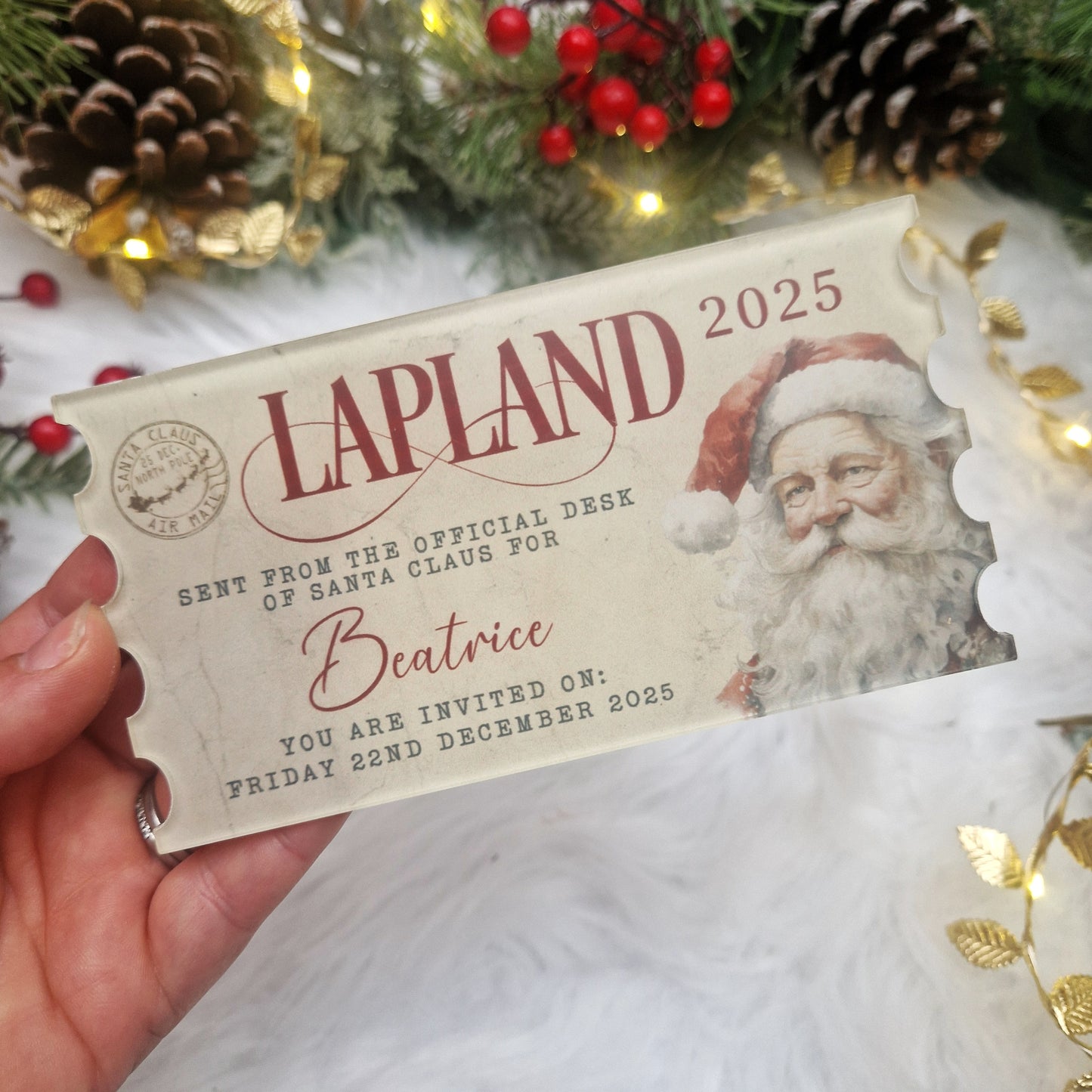 Lapland Invitation - Acrylic Ticket