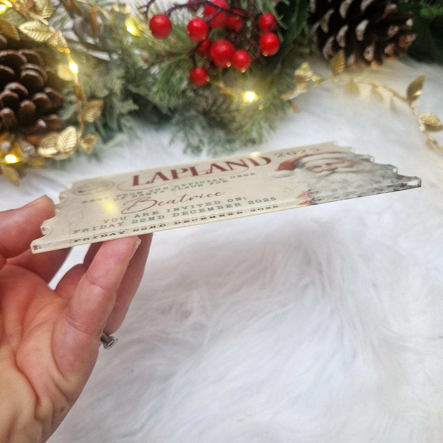 Lapland Invitation - Acrylic Ticket