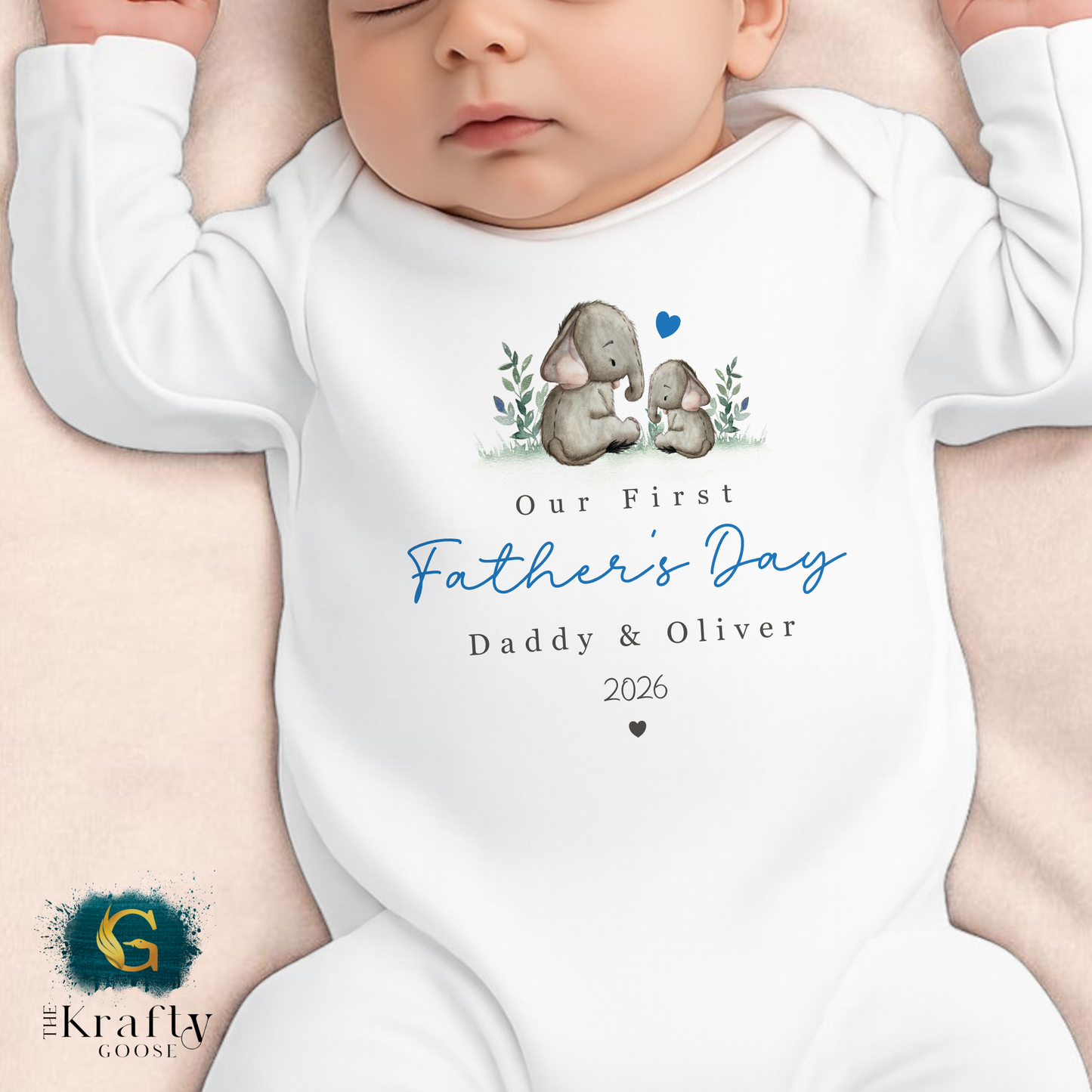 Our 1st Fathers Day Elephants - T-Shirt - Vest - Sleepsuit Romper - Sweater