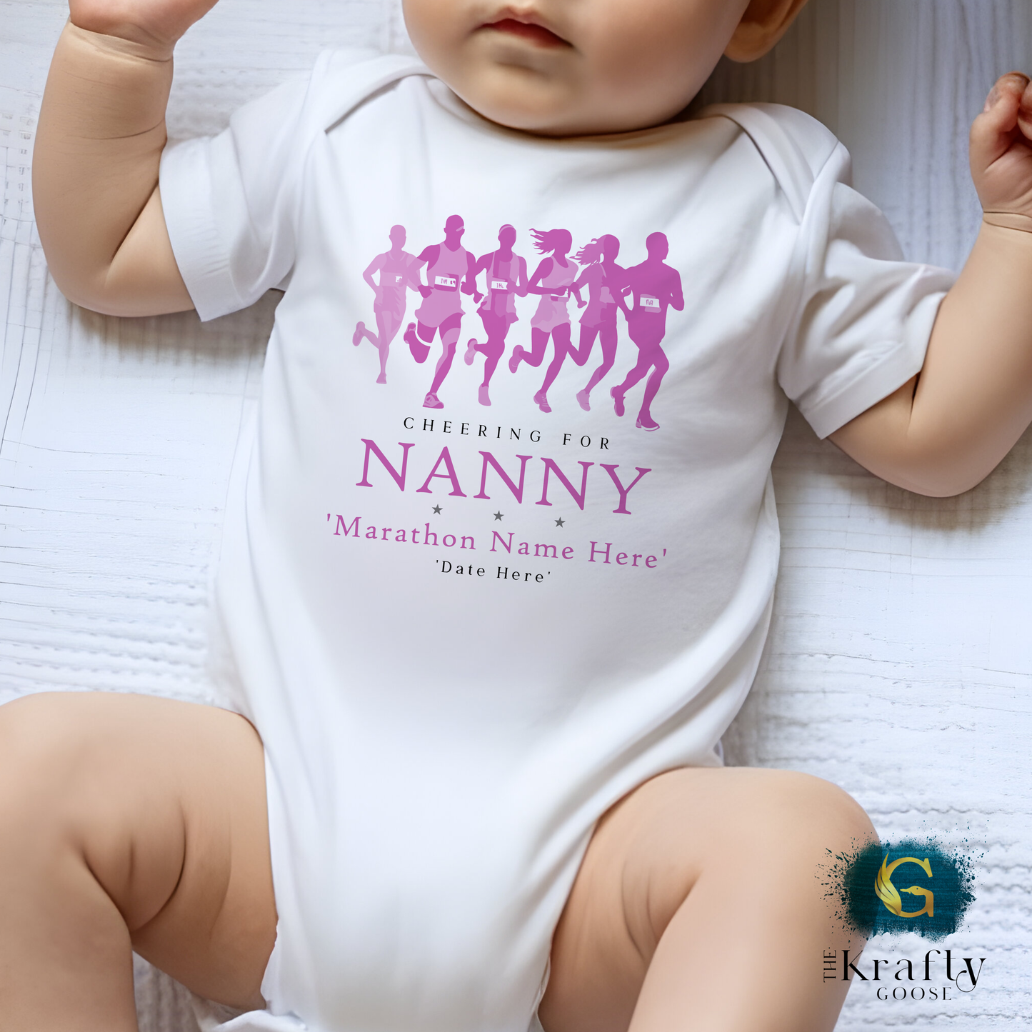 Marathon Supporters - Pink Design - Sleepsuit Romper - T-Shirt - Vest - Sweater