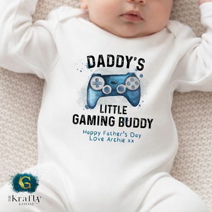 Daddy's Little Gaming Buddy - T-Shirt - Vest - Sleepsuit Romper - Sweater
