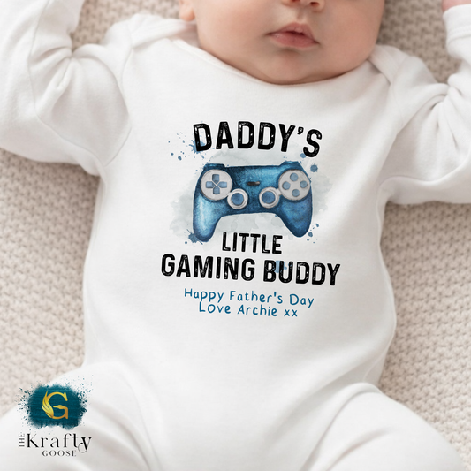 Daddy's Little Gaming Buddy - T-Shirt - Vest - Sleepsuit Romper - Sweater