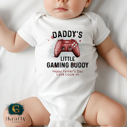 Daddy's Little Gaming Buddy - T-Shirt - Vest - Sleepsuit Romper - Sweater