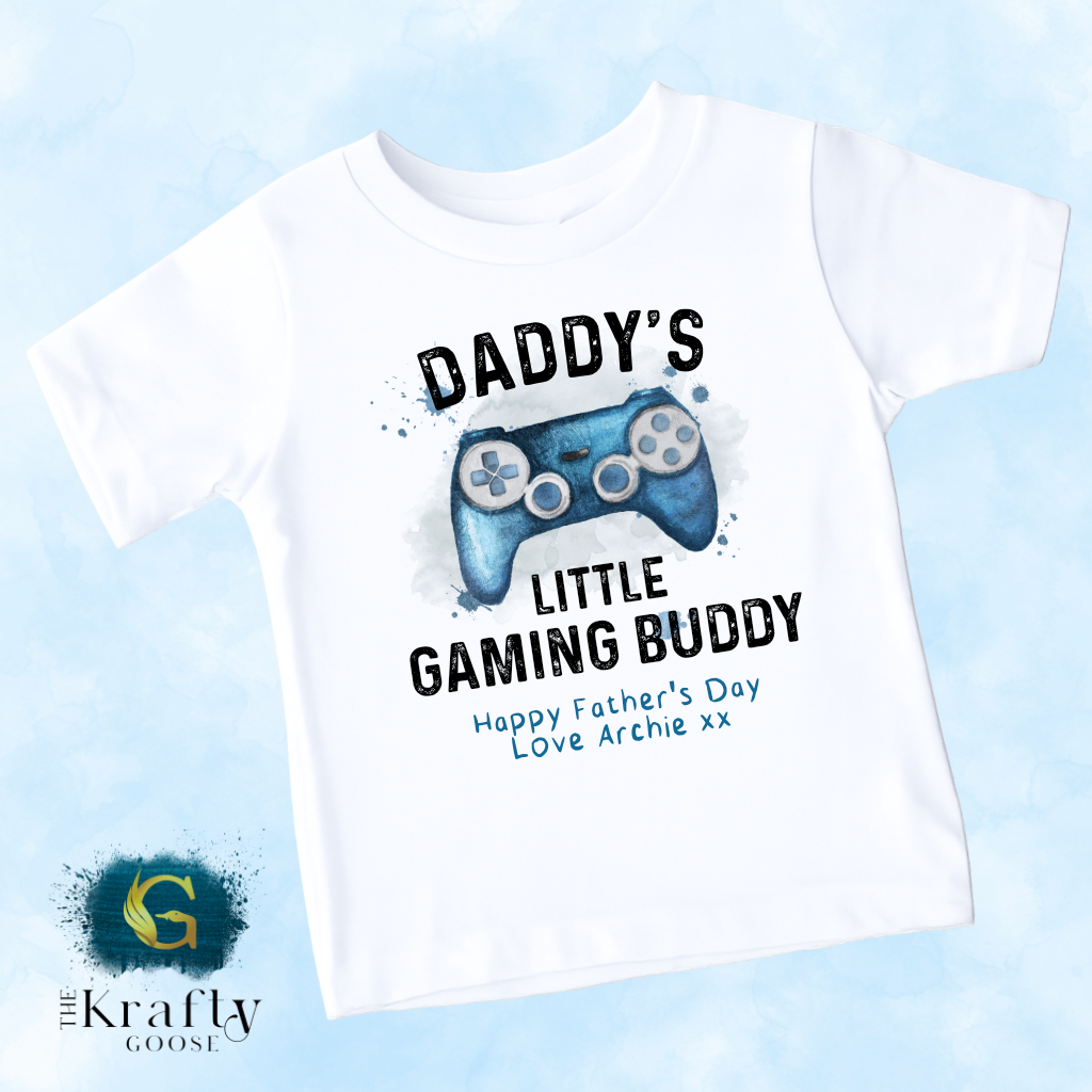 Daddy's Little Gaming Buddy - T-Shirt - Vest - Sleepsuit Romper - Sweater