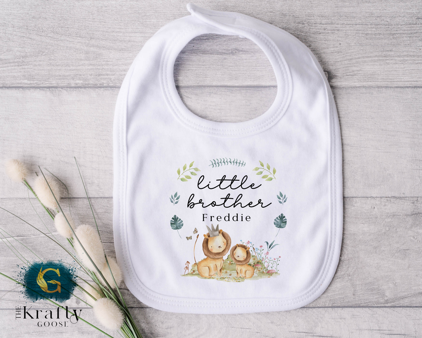 Little Brother Lion Design - Sleepsuit Romper - Vest - Bib