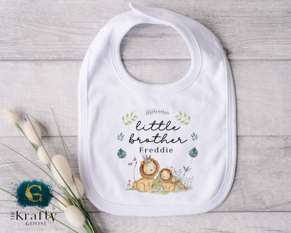 Little Brother Lion Design - Sleepsuit Romper - Vest - Bib