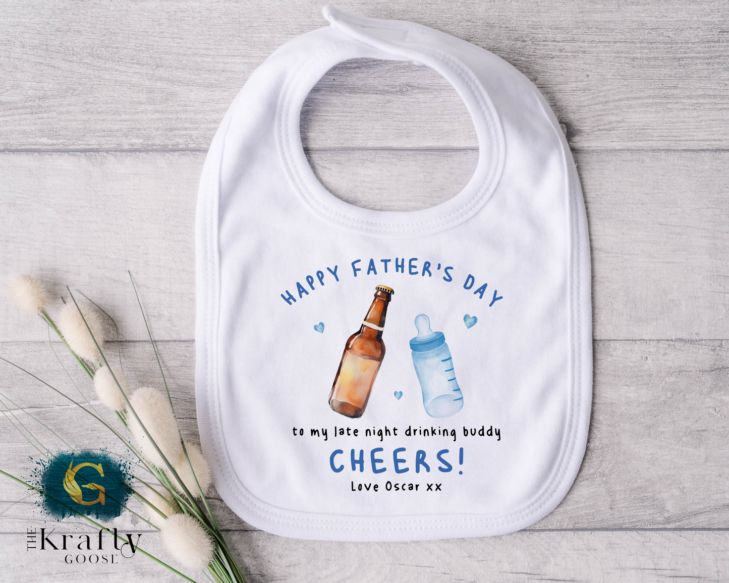 Cheers Daddy Happy Fathers Day - Blue - T-Shirt - Vest - Sleepsuit Romper - Sweater