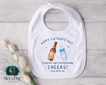 Cheers Daddy Happy Fathers Day - Blue - T-Shirt - Vest - Sleepsuit Romper - Sweater