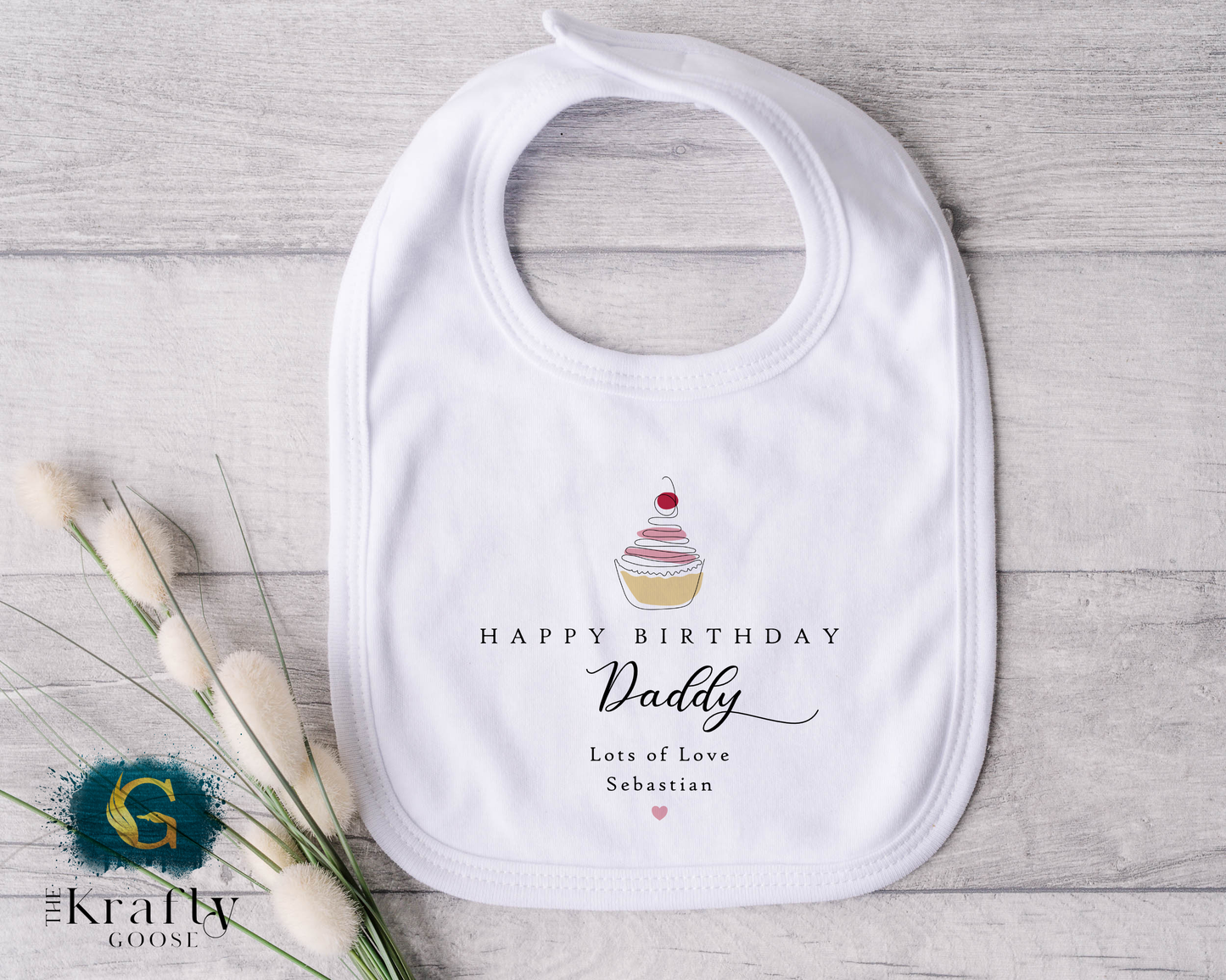 Happy Birthday Daddy - Minimal Cupcake - T-Shirt - Vest - Sleepsuit Romper