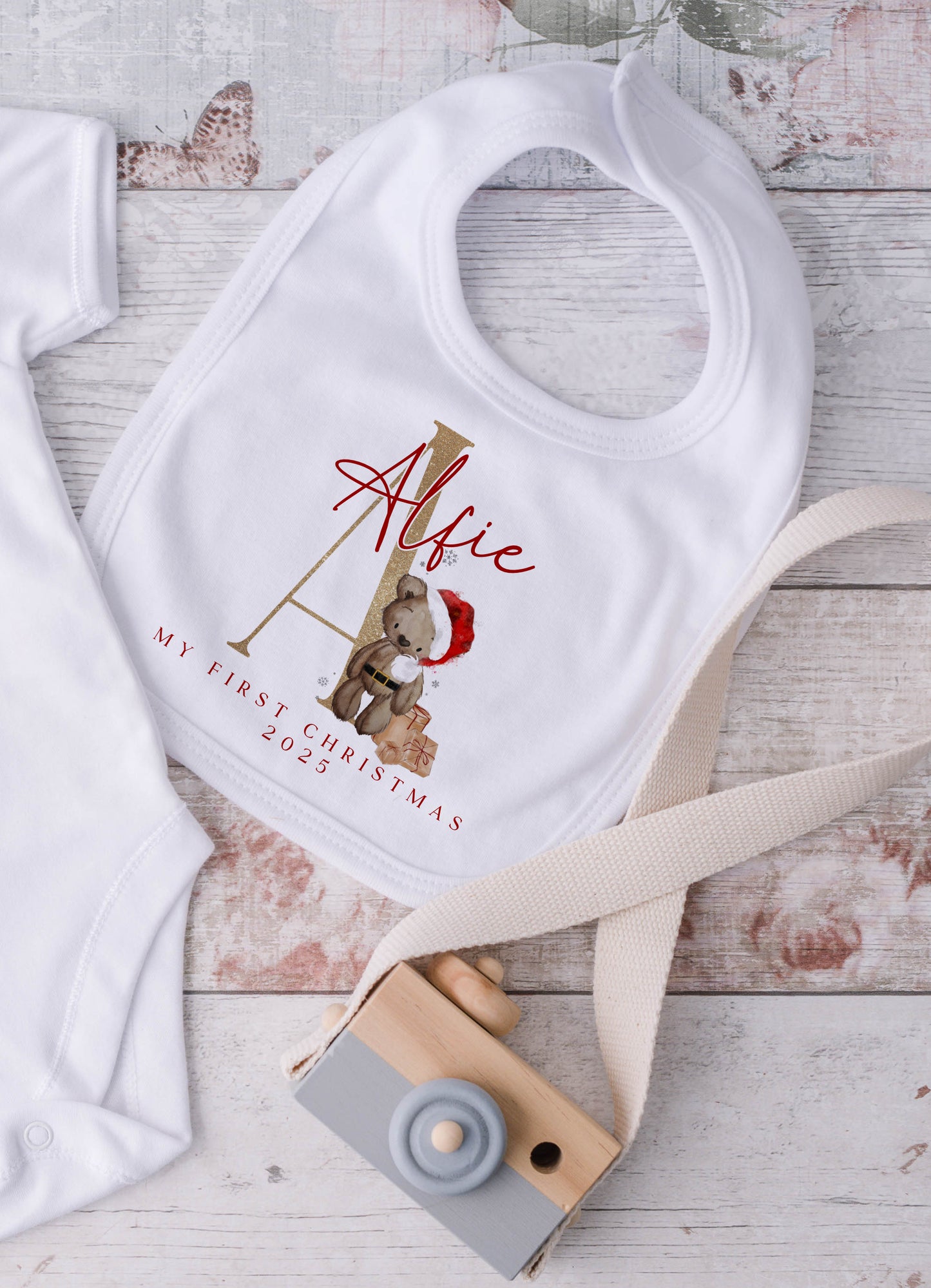 Santa Teddy Alphabet Design - My First Christmas