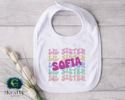 Little Sister Retro Wavy - Sleepsuit Romper - Vest - Bib