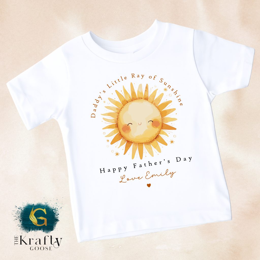 Daddy's Little Ray of Sunshine Fathers Day - T-Shirt - Vest - Sleepsuit Romper - Sweater
