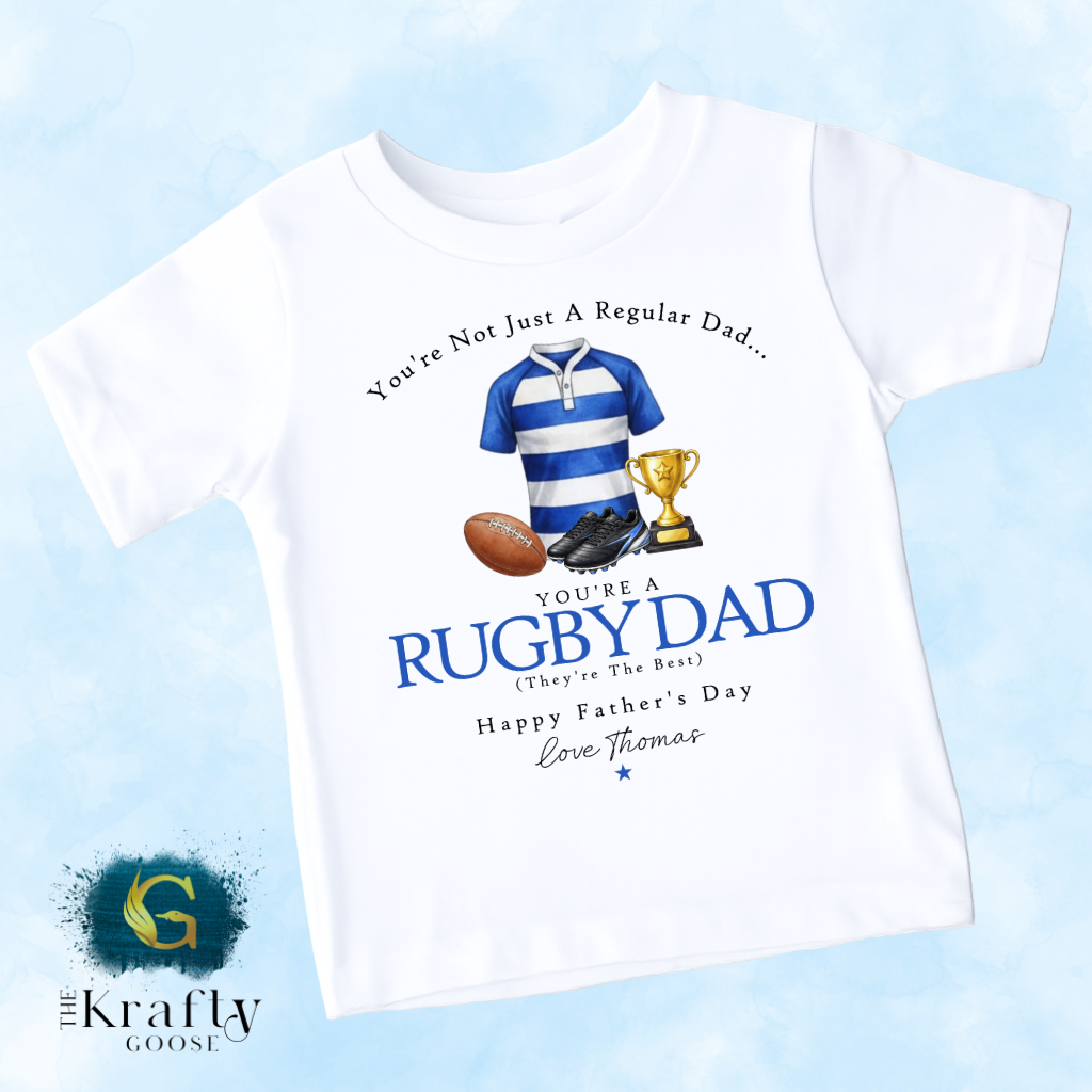 Rugby Dad - Happy Father's Day - T-Shirt - Vest - Sleepsuit Romper - Sweater