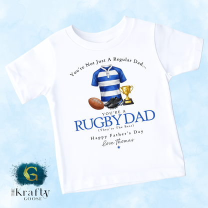 Rugby Dad - Happy Father's Day - T-Shirt - Vest - Sleepsuit Romper - Sweater