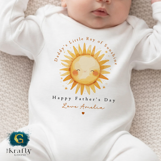 Daddy's Little Ray of Sunshine Fathers Day - T-Shirt - Vest - Sleepsuit Romper - Sweater