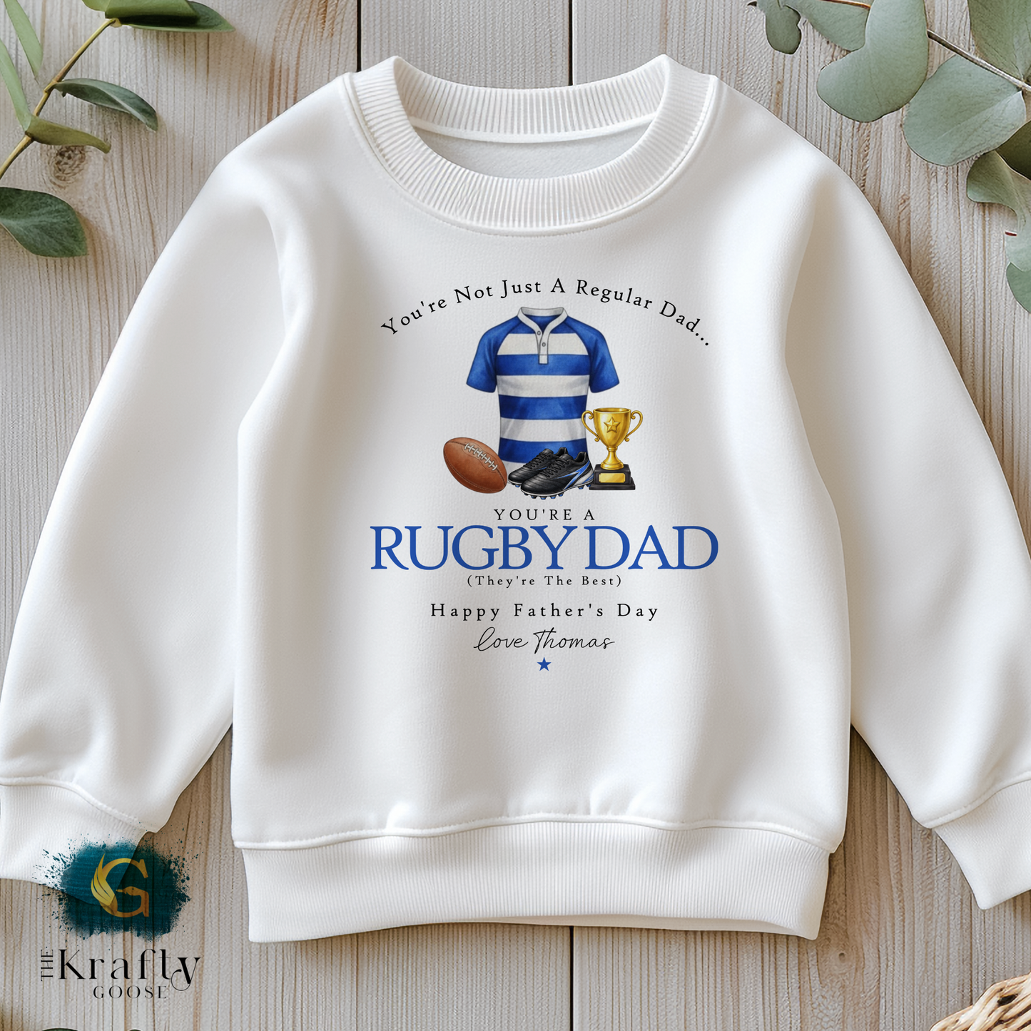 Rugby Dad - Happy Father's Day - T-Shirt - Vest - Sleepsuit Romper - Sweater