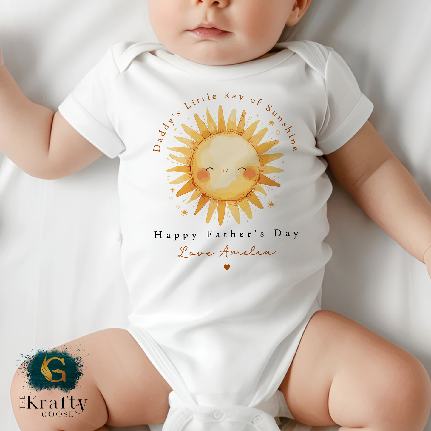 Daddy's Little Ray of Sunshine Fathers Day - T-Shirt - Vest - Sleepsuit Romper - Sweater