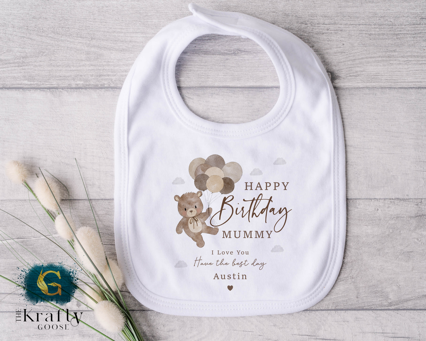 Happy Birthday Mummy - Bear Balloons - T-Shirt - Vest - Sleepsuit Romper
