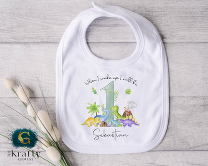 1st Birthday - When I Wake Up - Dinosaurs Design