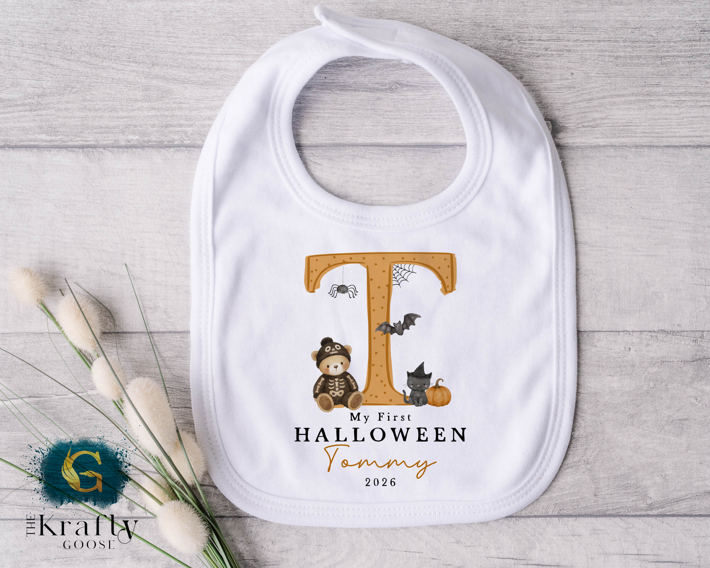 My First Halloween  - Cute Letter Design - Blue Pink or Orange