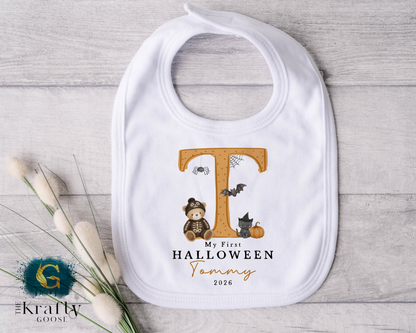 My First Halloween  - Cute Letter Design - Blue Pink or Orange