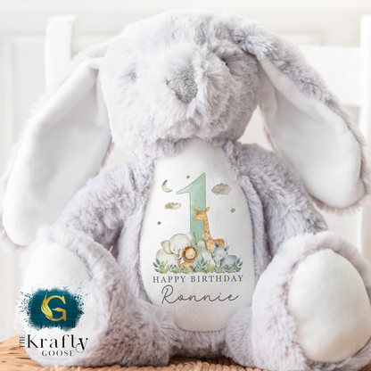 1st Birthday Bunny - Jungle Safari Animals