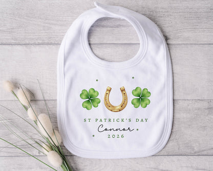 First St Patricks Day - Shamrock Horseshoe Design