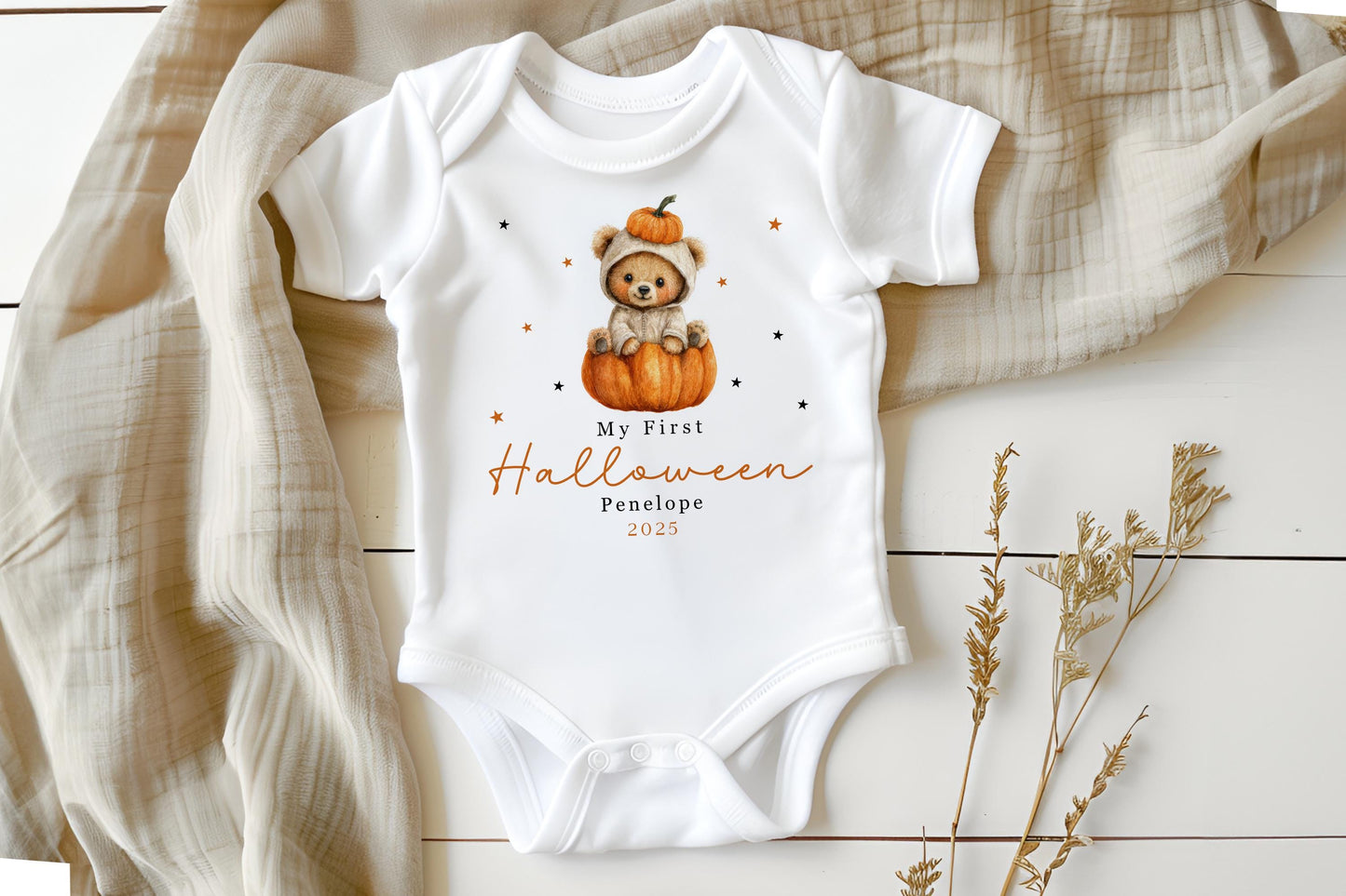 First Halloween - Teddy Pumpkin Design