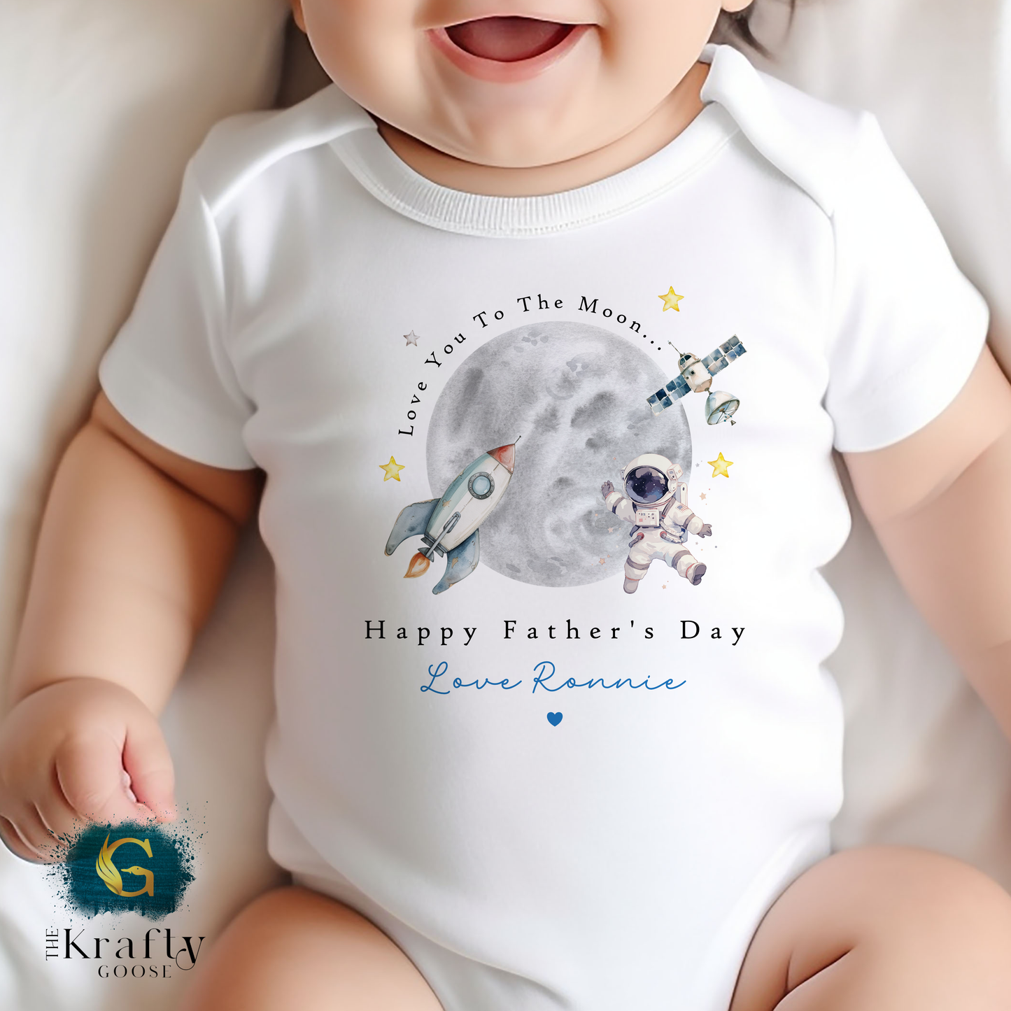 Happy Fathers Day - Love You To The Moon - T-Shirt - Vest - Sleepsuit Romper - Sweater