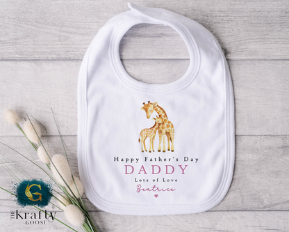 Happy Fathers Day Giraffe - T-Shirt - Vest - Sleepsuit Romper - Sweater