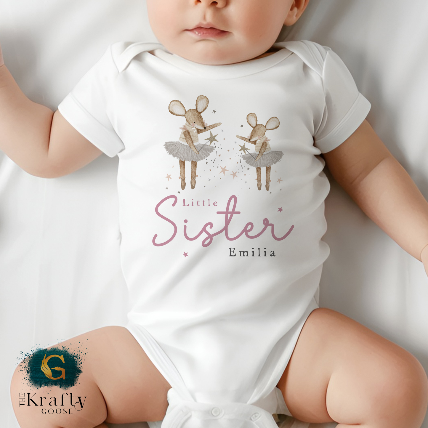 Matching Sister Outfit - Ballerina Mouse - T-Shirt, Sweatshirt, Baby Romper Vest Bib