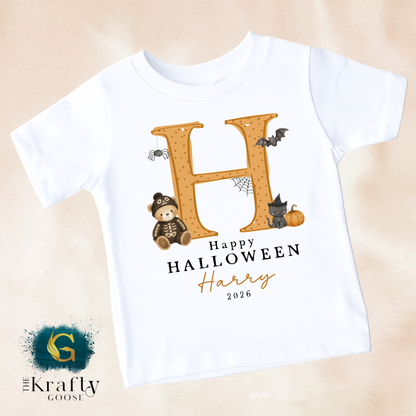 My First Halloween  - Cute Letter Design - Blue Pink or Orange