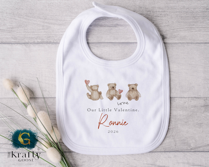 Our Little Valentine - Three Little Bears - T-Shirt - Sleepsuit Romper - Vest - Sweater (Copy)