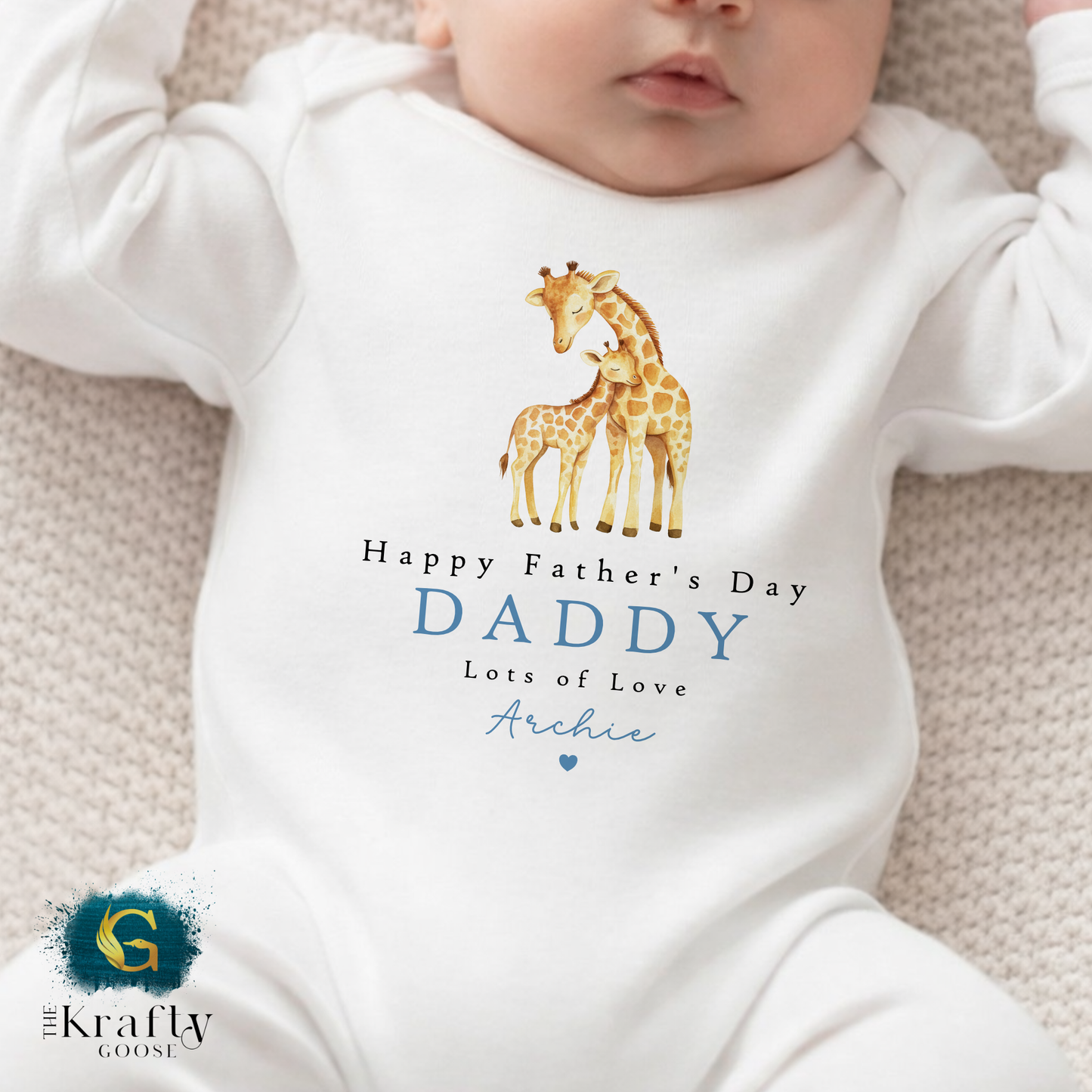 Happy Fathers Day Giraffe - T-Shirt - Vest - Sleepsuit Romper - Sweater