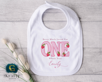 Berry Much Loved for ONE Whole Year - Strawberry Birthday Outfit - Baby or T-Shirt