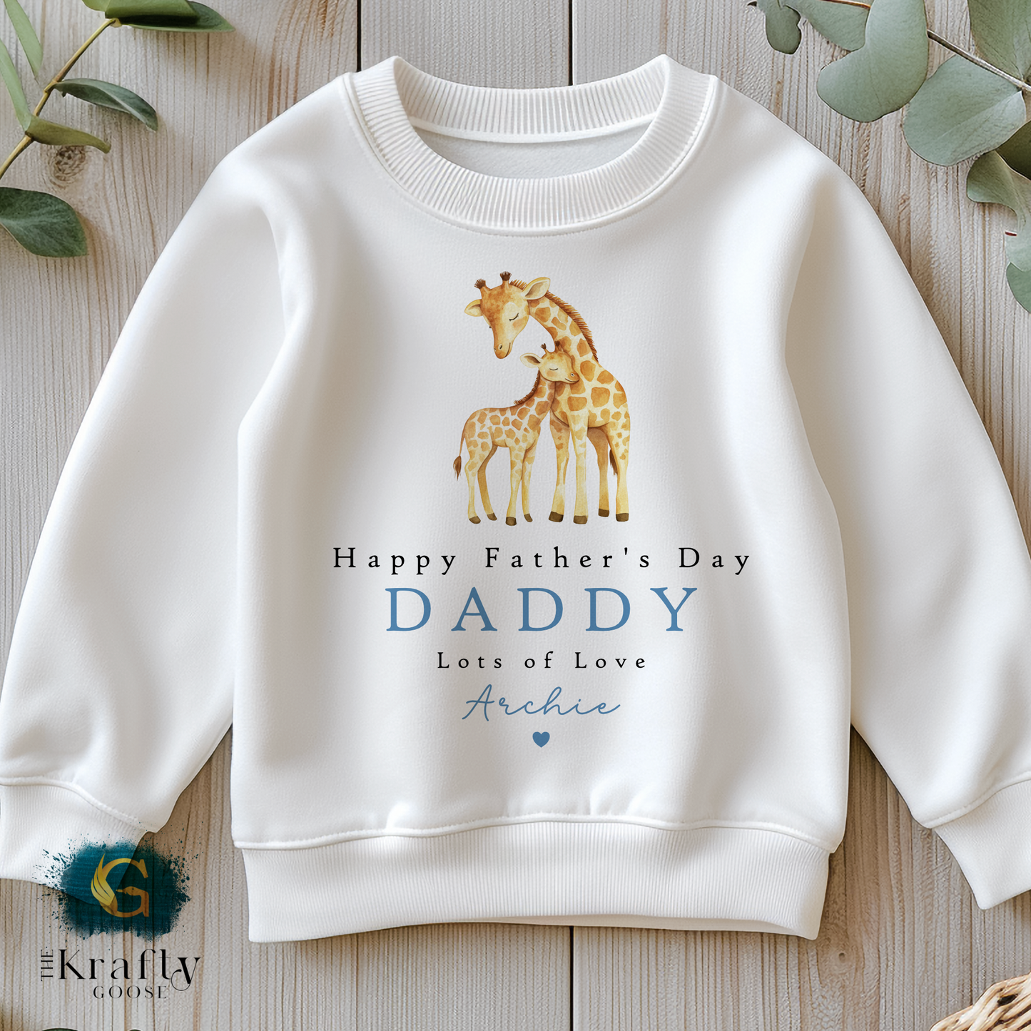 Happy Fathers Day Giraffe - T-Shirt - Vest - Sleepsuit Romper - Sweater