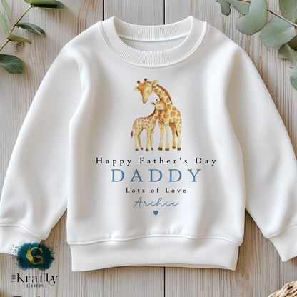 Happy Fathers Day Giraffe - T-Shirt - Vest - Sleepsuit Romper - Sweater