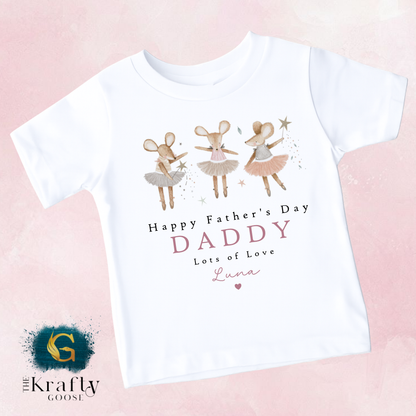 Happy Fathers Day Pink Mouse - T-Shirt - Vest - Sleepsuit Romper - Sweater